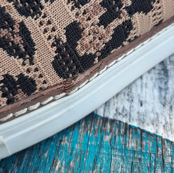 Vince Camuto Animal Print Keamalla Knit Slip On Shoes Size 10 Brown Black - Picture 4 of 12